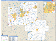 Canton-Massillon Metro Area Wall Map Basic Style